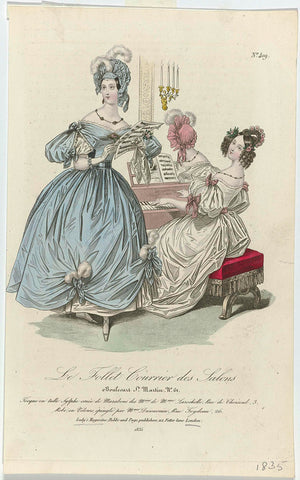 Le Follet Courrier des Salons, 1835, No. 409: Toque en tulle Sylph (...), anonymous, 1835 Canvas Print