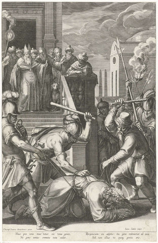 Vastbinden van Christus, Johann Sadeler (I), 1589 Canvas Print