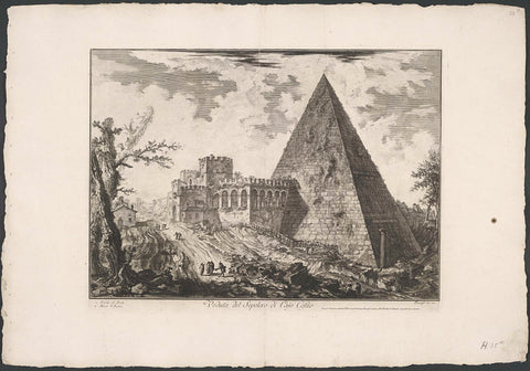 Pyramid of Cestius to Rome, Giovanni Battista Piranesi, 1748 - 1778 Canvas Print