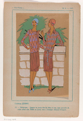 Très Parisien 1927, No. 8 : -11: Créations Jenny (...), anonymous, 1927 Canvas Print