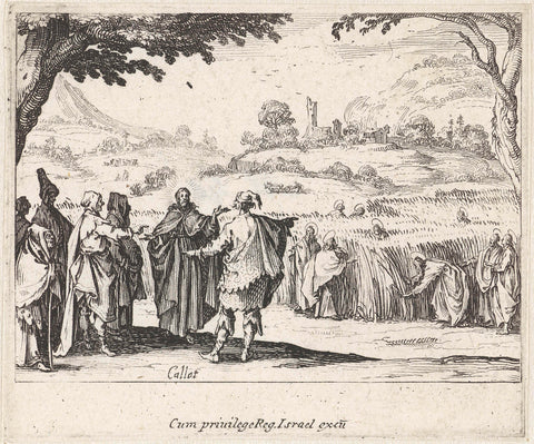 Christ discusses with Pharisees about picking ears on sabbath, Jacques Callot, 1635 Canvas Print