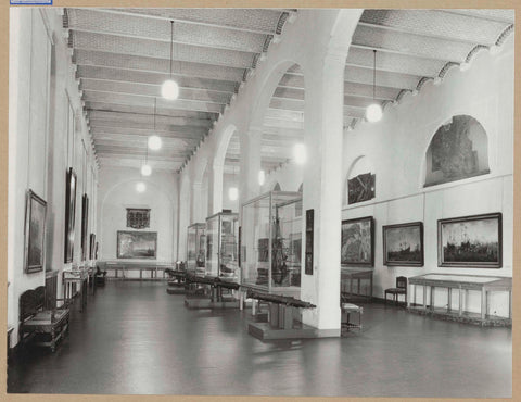 Room 110 seen to the northeast with ship models in display cases, 1963 Canvas Print