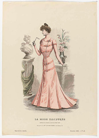 La Mode Illustrée, Novembre 1899, No. 45 : Toilette de Mlle Louise Piret (...), Cholet, 1899 Canvas Print