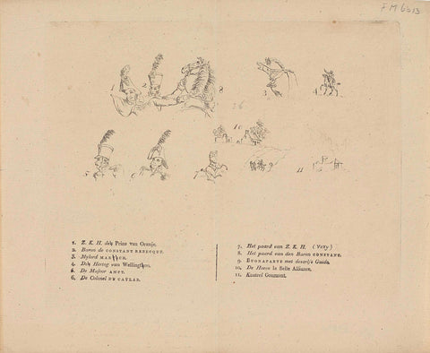 Key at the print of the Battle of Waterloo, 1815, Jan Anthonie Langendijk Dzn, 1815 Canvas Print