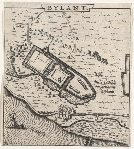 Map of Huis Bylandt, 1631-1632, anonymous, 1632 - 1649 Canvas Print