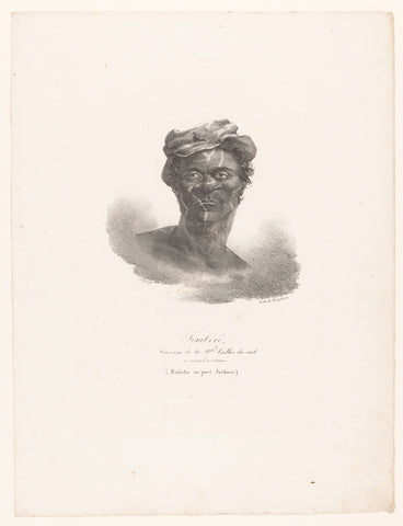 Portrait of Timbéré, native of Port Jackson in New South Wales, Jacques Etienne Victor Arago, 1822 Canvas Print