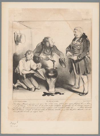 Robert Macaire and Bertrand make bitumen, Honoré Daumier, 1838 Canvas Print