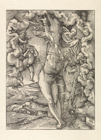 Sebastian Tied Up and with Arrows in His Body, Hans Baldung Grien, 1514 Canvas Print