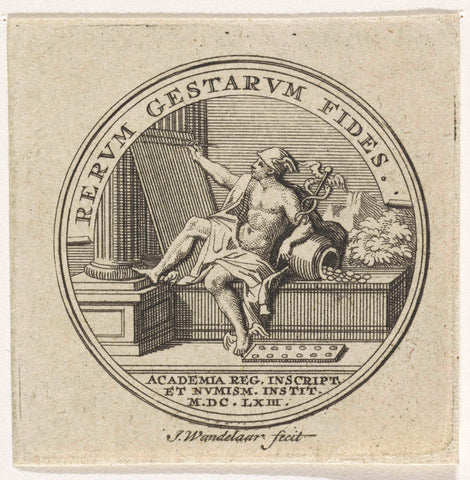 Medal with Mercury, Jan Wandelaar, 1710 - 1759 Canvas Print