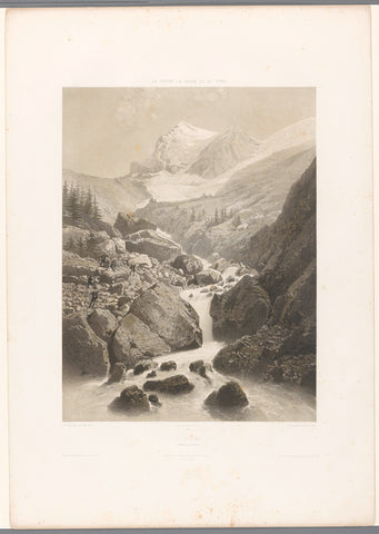 Mountain landscape with a view of the Eiger, Eugène Cicéri, 1859 Canvas Print