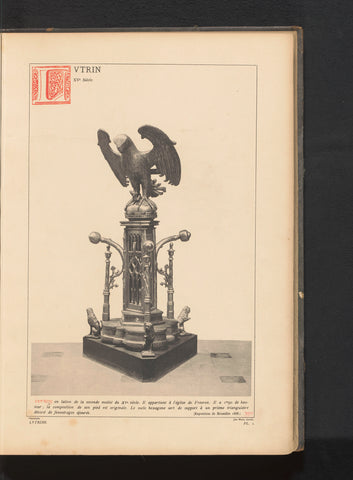 Lectern decorated with an eagle and lions, anonymous, c. 1881 - in or before 1889 Canvas Print