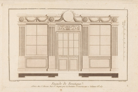 Façade met pilasters, Antoine Carrée, 1788 Canvas Print