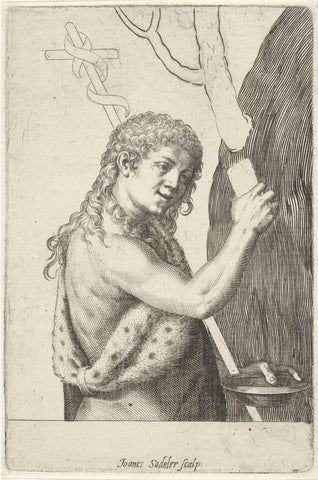 John the Baptist as a child, Johann Sadeler (I), 1560 - 1600 Canvas Print