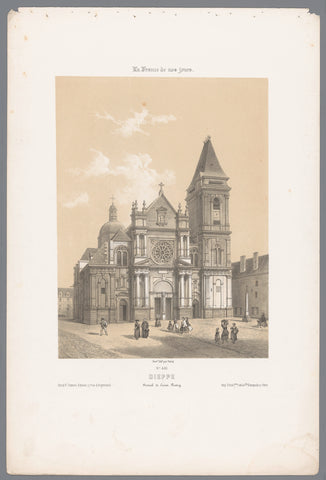 View of the church Saint-Rémy in Dieppe, Isodore-Laurent Deroy, 1861 - 1872 Canvas Print