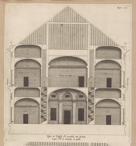 Cross-section of the Villa Grimaldi in Genoa, Nicolaes Ryckmans, 1622 Canvas Print