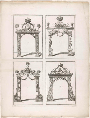 Honorary gates IV-VII in The Hague, 1747, Albertus Frese (the Younger) (attributed to), 1766 Canvas Print