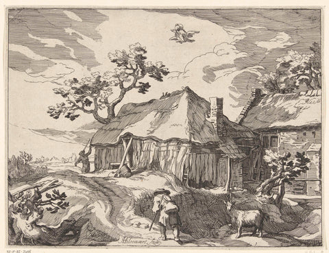 Landscape with farm and robbery of Ganymede, Boëtius Adamsz. Bolswert, 1612 – 1664 Canvas Print