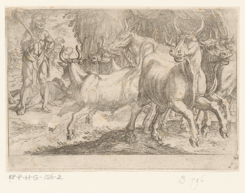 Hercules and the cattle of Geryon, Antonio Tempesta, 1608 Canvas Print