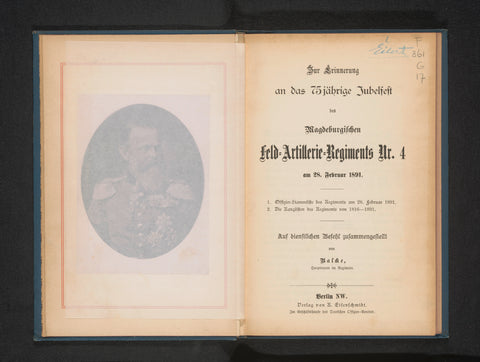 Zur Erinnerung an das 75jährige Jubelfest des Magdeburgischen Feld-Artillerie-Regiments Nr. 4 am 28. Februar 1891 / zsgst. von Balcke, R. Eisenschmidt, 1891 Canvas Print