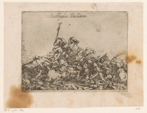 Italians in a Battle, Johann Wilhelm Baur, 1633 Canvas Print