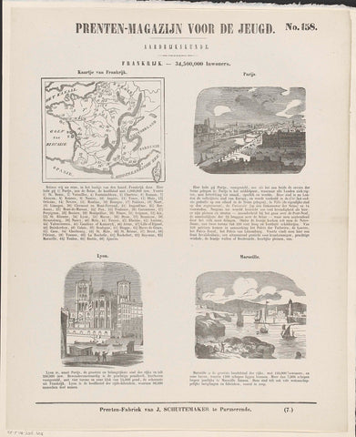 France. - 34,500,000 inhabitants, Jan Schuitemaker, 1850 Canvas Print