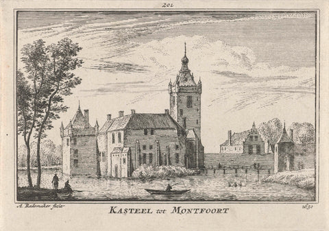 View of Montfoort Castle, 1630, Abraham Rademaker, 1727 - 1733 Canvas Print