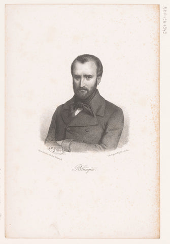 Portrait of Auguste Blanqui, Alphonse Farcy, 1849 Canvas Print