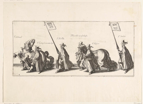 The funeral procession (plate 4), 1623, Simon Frisius, 1624 Canvas Print