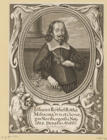 Portret van Johann Röthel, Jakob von Sandrart, c. 1665 Canvas Print