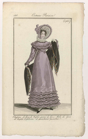 Journal des Dames et des Modes, Costume Parisien, 10 octobre 1818, (1765): Chapeau de Gros de Naples (...), anonymous, 1818 Canvas Print