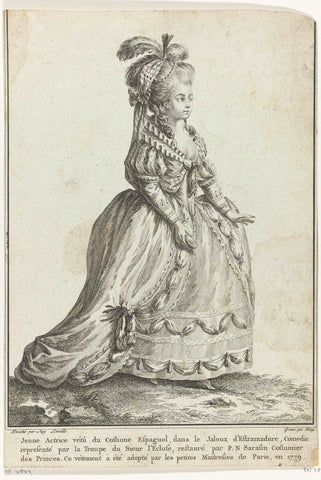 Jeune Actrice, vêtu du Costume Espagnol (...), Martial Deny, 1779 Canvas Print