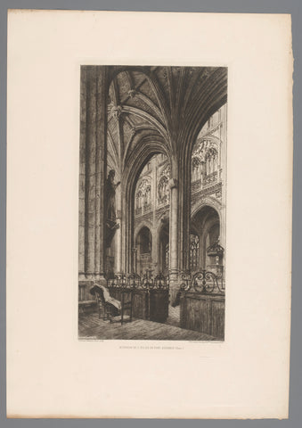 Interior of the church in Pont-Audemer, Alfred Louis Brunet-Debaines, 1876 Canvas Print