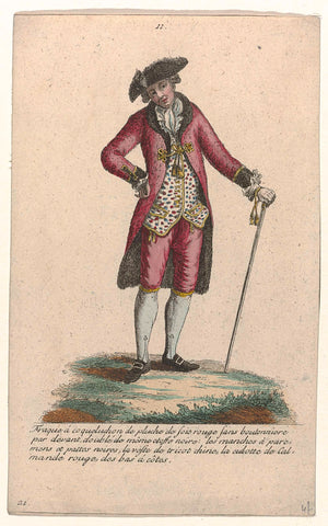 Gallerie des Modes et Costumes Français, 1785, nr. 11, nr. 21, Kopie naar R 99 : Fraque a coqueluchon de pluch (...), Pierre Gleich (possibly), c. 1785 Canvas Print