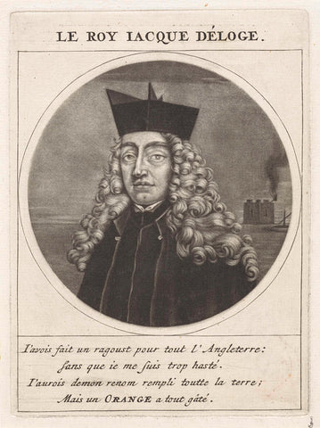 Portret van Jacobus II, koning van Engeland, Jacob Gole, 1691 Canvas Print