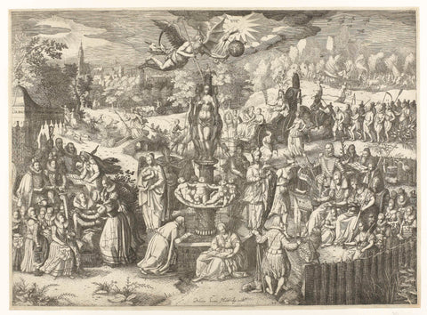 The prosperity that peace bring to the Netherlands, 1608, Pieter Serwouters, 1608 Canvas Print