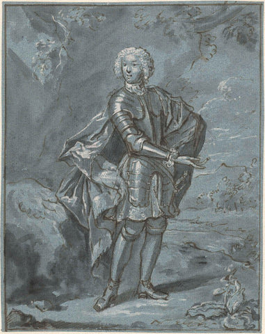 Portret van een onbekende man in harnas, Mattheus Verheyden, 1710 - 1777 Canvas Print