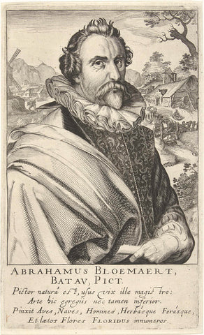 Portret van Abraham Bloemaert, Simon Frisius, 1610 Canvas Print