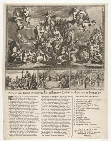 Allegory on the Peace of Rijswijk, 1697, Coenraet Decker, 1697 Canvas Print