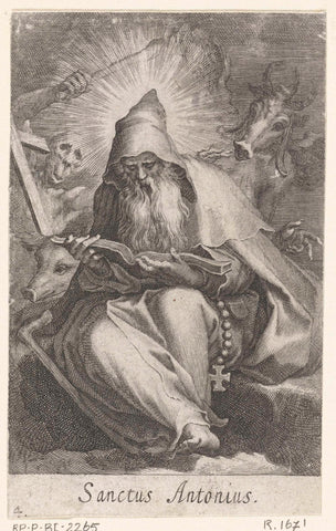 Saint Anthony the Great of Egypt as hermit, Boetius Adamsz. Bolswert, 1619 Canvas Print