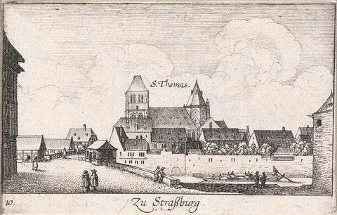 View at Strasbourg, Wenceslaus Hollar, 1635 Canvas Print