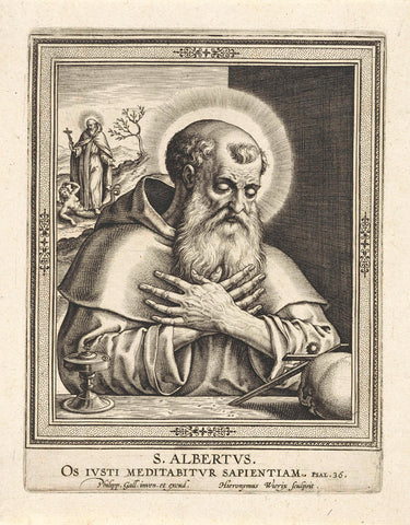 Saint Albert of Jerusalem, Hieronymus Wierix, 1563 - before 1610 Canvas Print