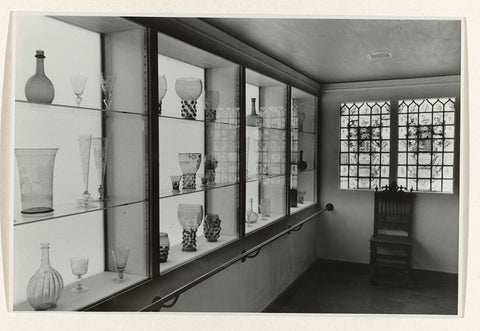 Room with arrangement of 17th century glassware in 1952, 1952 Canvas Print