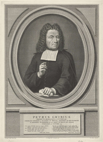 Portrait of the preacher Petrus Gribius, Jan Caspar Philips, 1740 Canvas Print