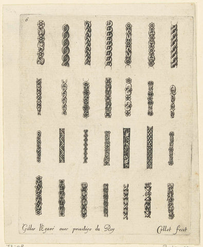 Four rows with ringchouders, Paul Collet (I), after 1691 - before 1742 Canvas Print