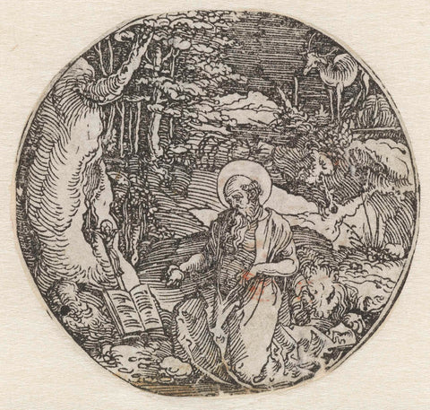 Saint Jerome in the wilderness, Hans Springinklee (attributed to), 1500 - 1515 Canvas Print