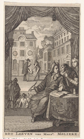 Title page for: The life of Monsr. Moliere, 1705, Caspar Luyken, 1705 Canvas Print