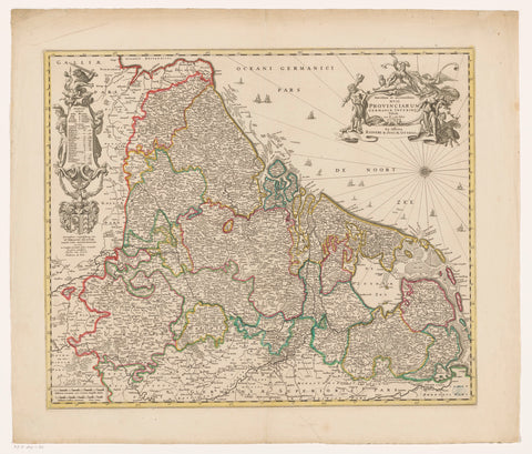 Map of the Seventeen Provinces, anonymous, c. 1725 - c. 1750 Canvas Print