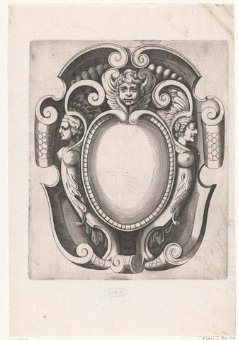 Cartouche met cherubijntje bovenaan, H. Picart, c. 1628 Canvas Print