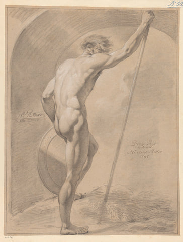 Standing male nude, seen on the back (3rd prize 1795), Nicolaus Ritter jr., 1795 Canvas Print