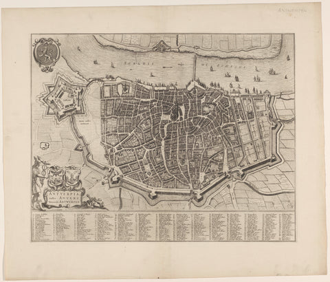 Map of Antwerp, anonymous, 1652 Canvas Print